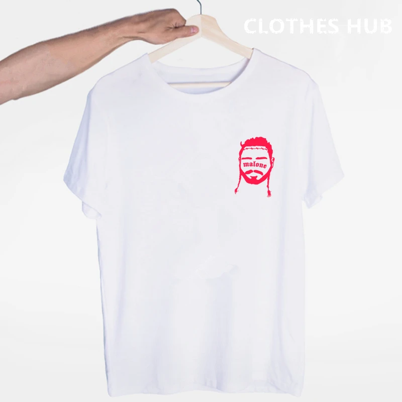Post Malone Hip Hop T-shirt O-Neck Short Sleeves Summer Casual Fashion Unisex Men And Women Tshirt - Цвет: Серебристый
