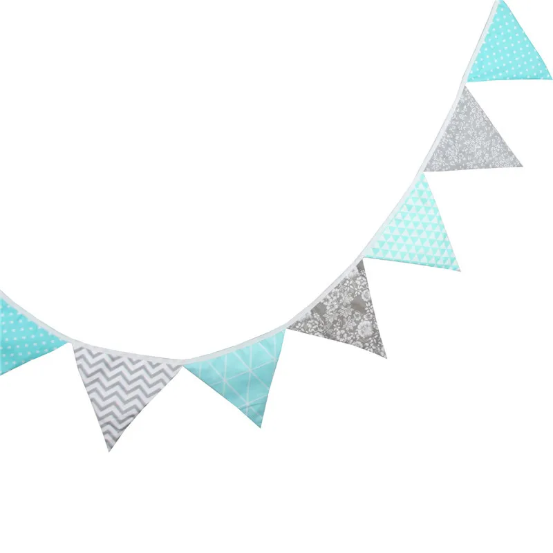 12 флагов 3 2 м синие точки серебряные цветы хлопчатобумажная ткань флажки баннер