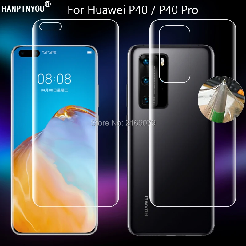 Гидрогелевая пленка для Huawei P40 / P40 Pro, AN00, TN00, прозрачная, ТПУ/матовая, с защитой от отпечатков пальцев, полное покрытие, мягкая защитная пленка для экрана