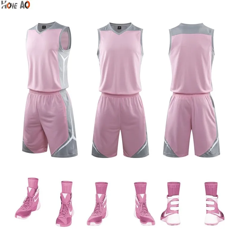 

HOWE AO Men Women Basketball Jerseys Sets Uniforms Boys Sport Kit Clothing Shirts Shorts Suits Side Pockets Customized