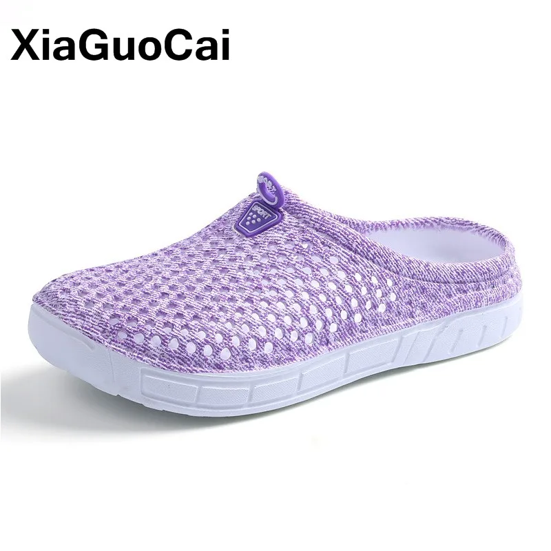 Летние женские шлепанцы Сабо Дышащие пляжные сандалии Женские домашние тапочки