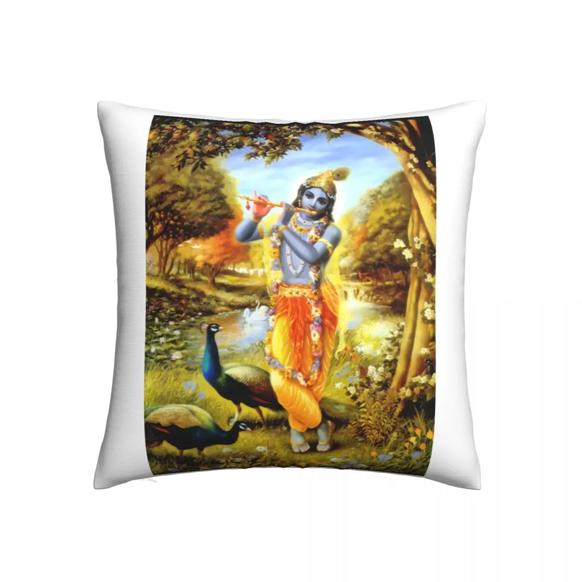 

Чехол с подушкой Krishna, летняя квадратная накидка на молнии из полиэстера с Бали и брюками