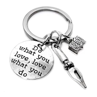 european and american writer author teachers day gift teacher pen editing gift student cultural keychain