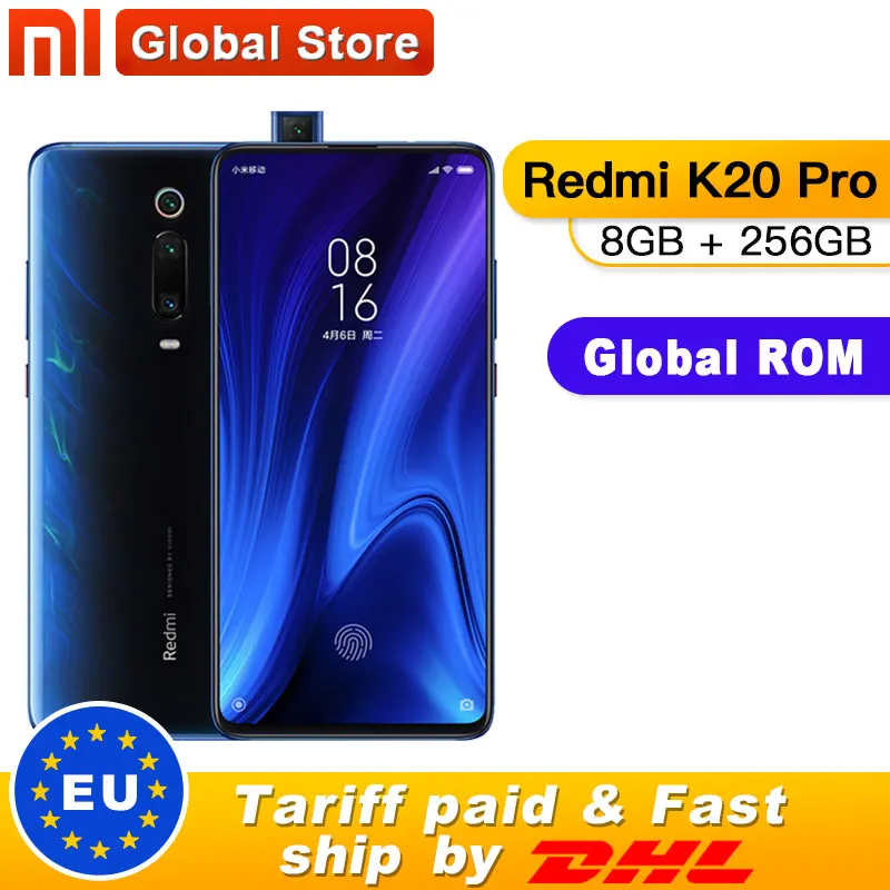 Смартфон Xiaomi Redmi K20 Pro с глобальной ПЗУ 8 ГБ 256 Восьмиядерный процессор Snapdragon 855 фронтальная камера 48 МП задняя