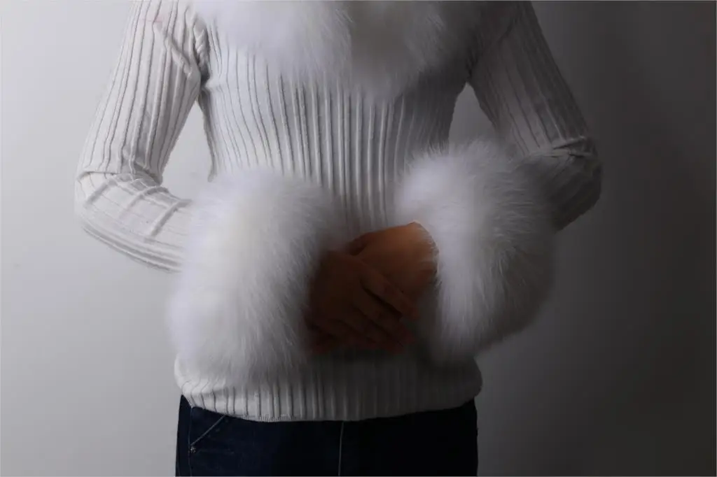 ZDFURS* высококачественные манжеты из лисьего меха горячая Распродажа наручных грелок из натурального Лисьего меха манжета для рук теплые женские браслеты браслет из натурального меха перчатки