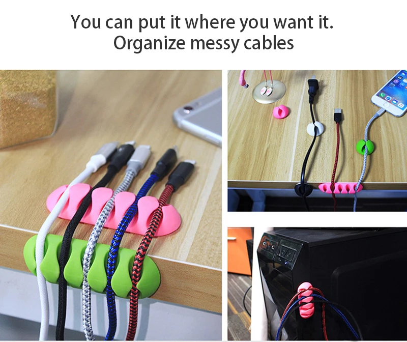 10 шт. Кабельный органайзер гибкий силиконовый USB устройство для сматывания кабеля для клавиатуры мышь наушники мягкий кабель управление зажимы держатель кабеля