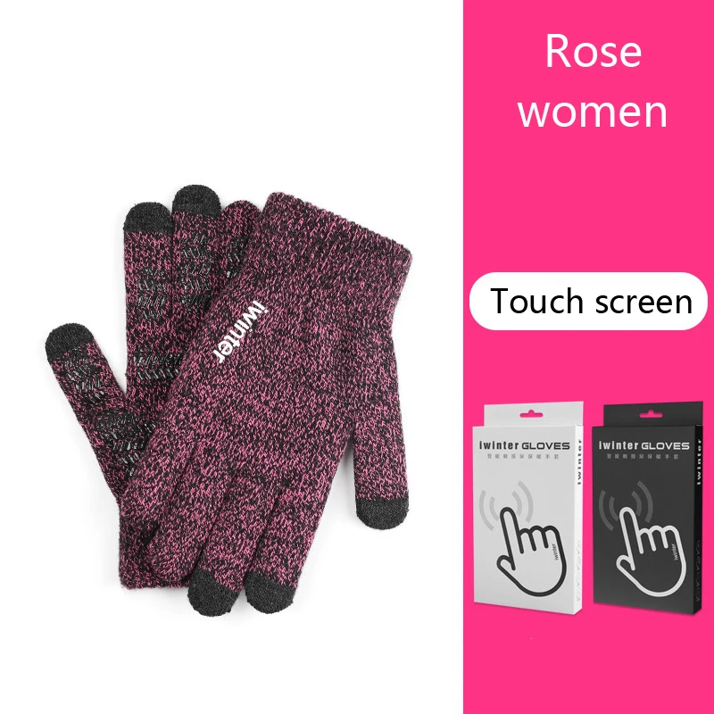 Rose-women Унисекс, для сенсорных экранов бини шапки-бини шапки Для мужчин сноуборд перчатки для езды на мотоцикле, лыжи Зимние Для женщин спортивные Водонепроницаемый зимние перчатки - Цвет: Rose-women