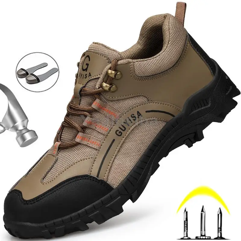 

Work Safety Shoes Non-slip Anti-smashing Safety Boots Steel Toe Security Work Boots Breathable Work Sneakers For Men Safty Shoes