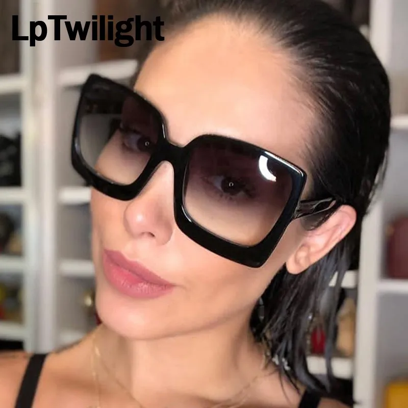 

LpTwilight Fashion Oversized Sunglasses Women Brand Designer Plastic Female Big Gradient Sun Glasses UV400 gafas de sol Eyewear
