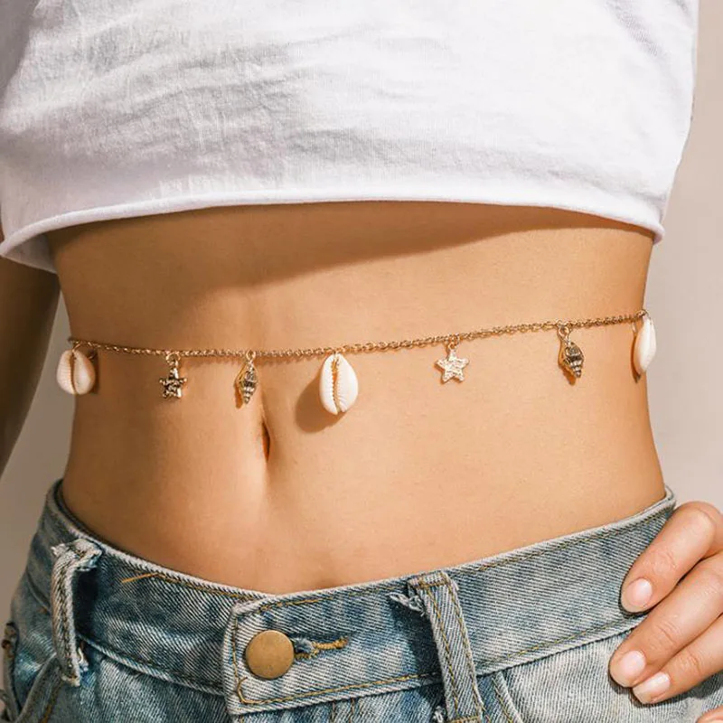 Летняя Пляжная металлическая цепочка на талию аксессуары для женщин сексуальная