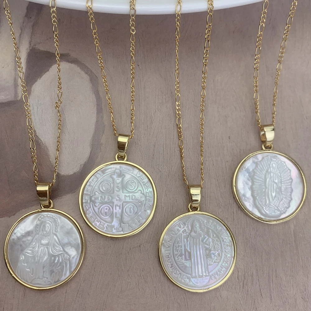 Ожерелье-чокер женское с жемчужными ракушками со священной Святой Библией