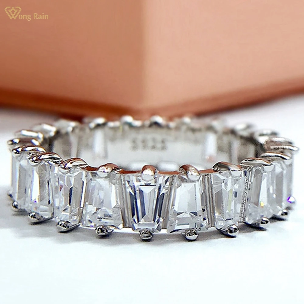 

Wong Rain 100% 925 Sterling Silver Created Moissanite Wedding Party Gemstone Ring For Women Fine Jewelry Band Gift Wholesale