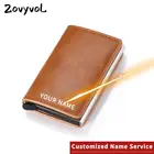 Zovyvol с лазерной надписью, новинка 2021 года, Rfid Противоугонный мужской бумажник из алюминиевого сплава