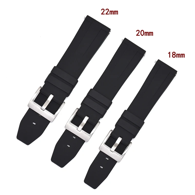 BEAFIRY Soft Silicone Watch Band Strap 18mm 20mm 22mm Waterproof Watchband for Men Women Belt Black Blue Brown Grey Green