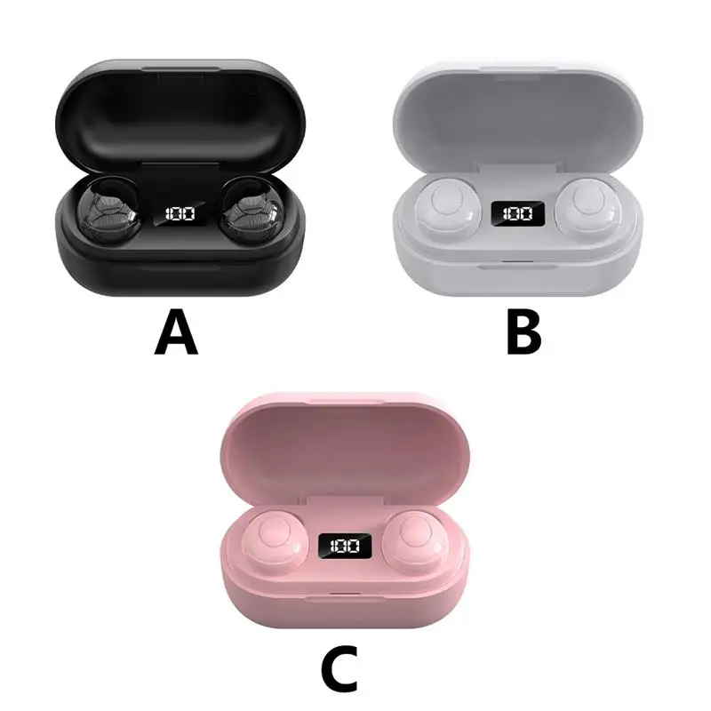 

2021 High Quality Earphone T8 Bluetooth V5.0 LED Rechargeable Earbuds Digital Display Wireless Sports Headphone With Microphone