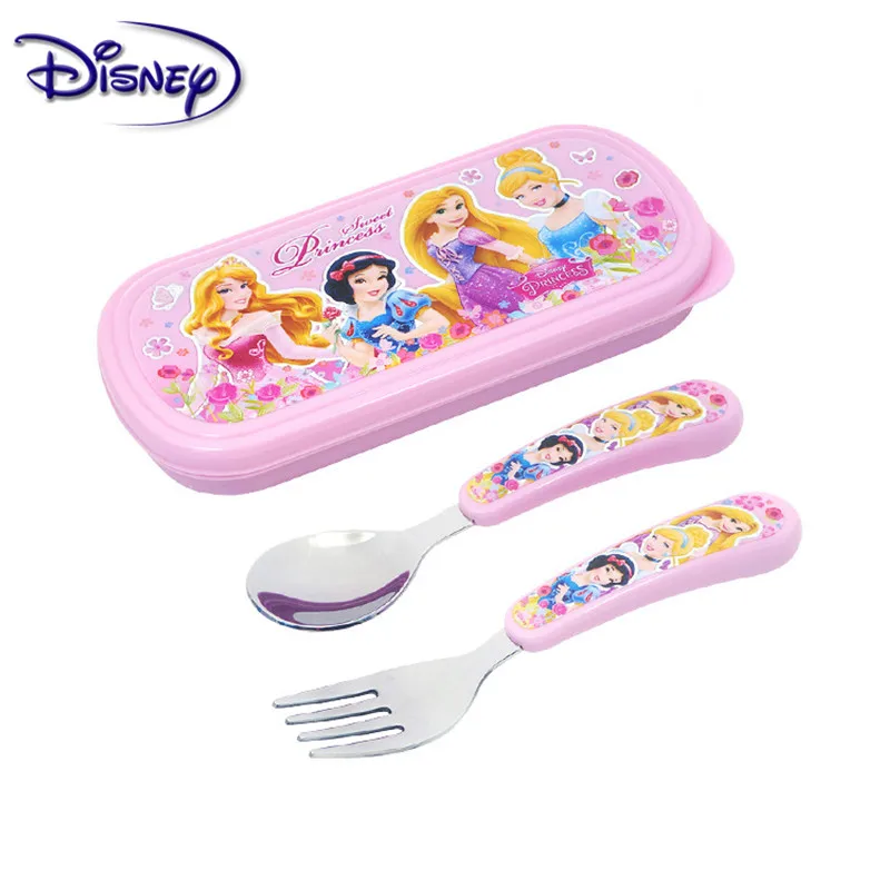 Дисней Классическая принцесса дети вилка ложка набор 2 шт. Творческий мультфильм