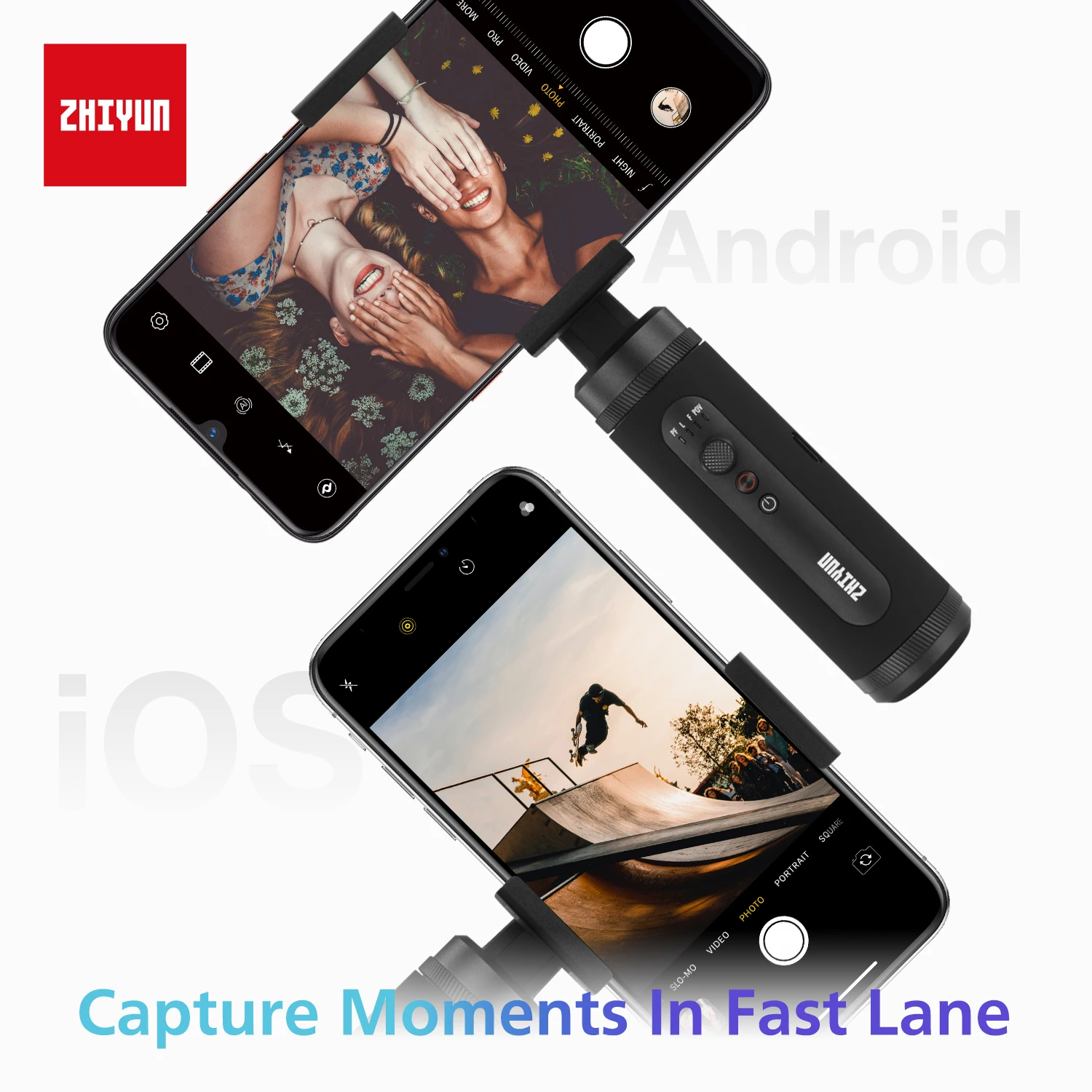 Zhiyun Smooth Q2 3-Axis смартфон ручной шарнирный стабилизатор для камеры GoPro, небольшой карман Размеры 360 градусов вращения для телефона 11 Pro Max S10 9