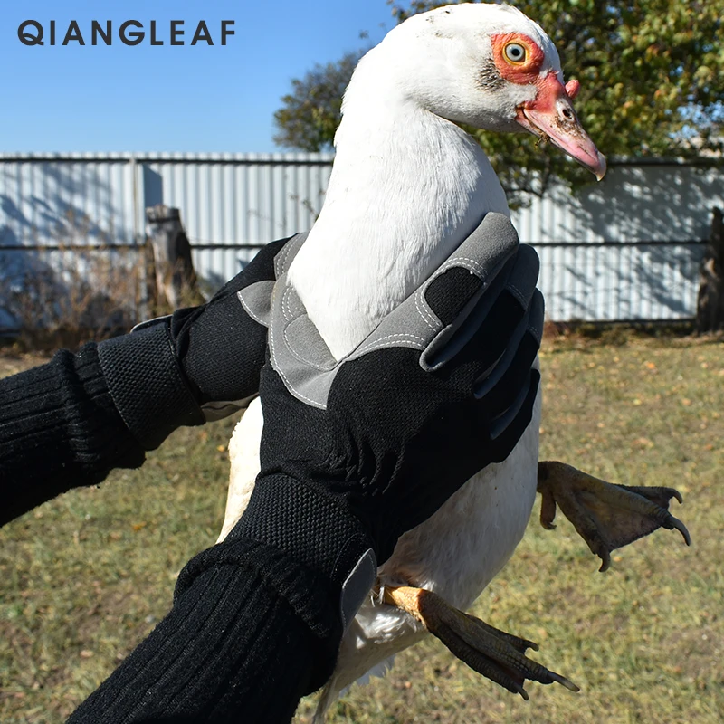 QIANGLEAF Brand Safety Work Gloves Riding Black Gray Protection Working Glove Wholesale Free Shipping 6490