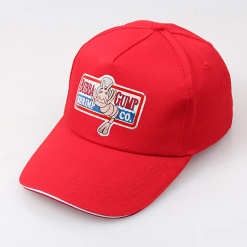 Бейсболка BUBBA GUMP с принтом креветки унисекс спортивная летняя кепка красная
