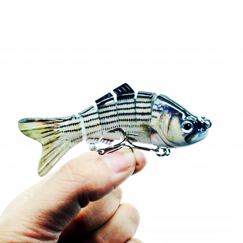 6 сегментов рыболовной приманки 4 дюйма 8 дюймов Swimbait жесткая приманка в виде мухи