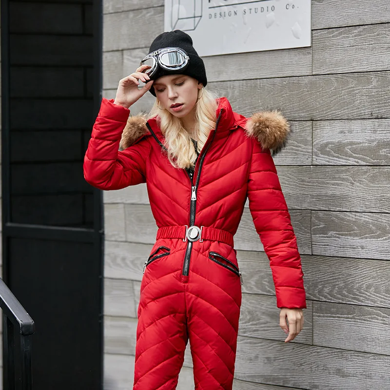 New Women Ski jacket and Pant Ski suits Females Jumpsuit Women Snowboard Waterproof Overall Russia