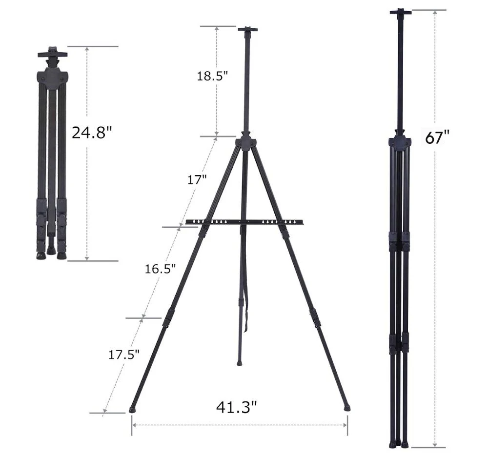 

Portable Adjustable Metal Sketch Easel Stand Foldable Travel Easel Aluminum Alloy Easel Sketch Drawing For Artist Art Supplies