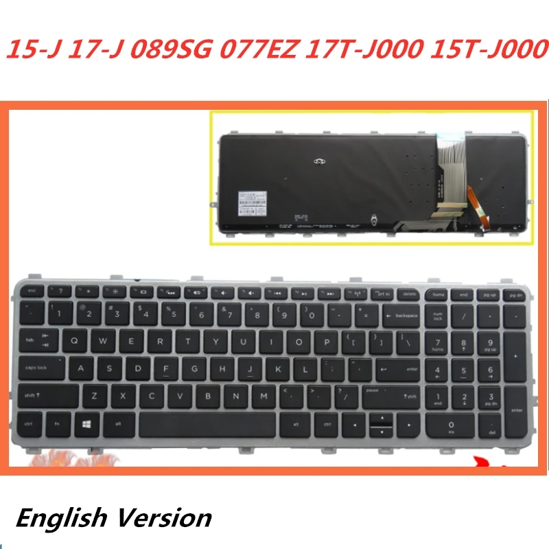 Клавиатура с английской раскладкой для ноутбука HP Envy 15 J 17 089SG 077EZ 17T J000 15T