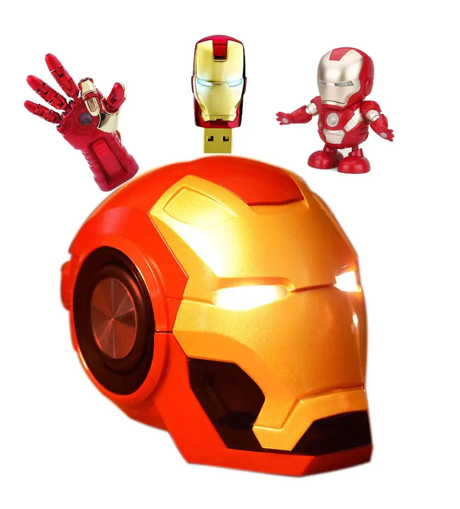 Беспроводной Bluetooth динамик Iron Man Портативная колонка с функцией воспроизведения