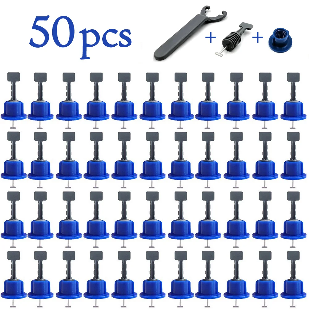 

Free Shipping 50Pcs Leveling System Kit for Tile Flat Ceramic Floor Wall Construction Tools Reusable Tile Leveling System Kit