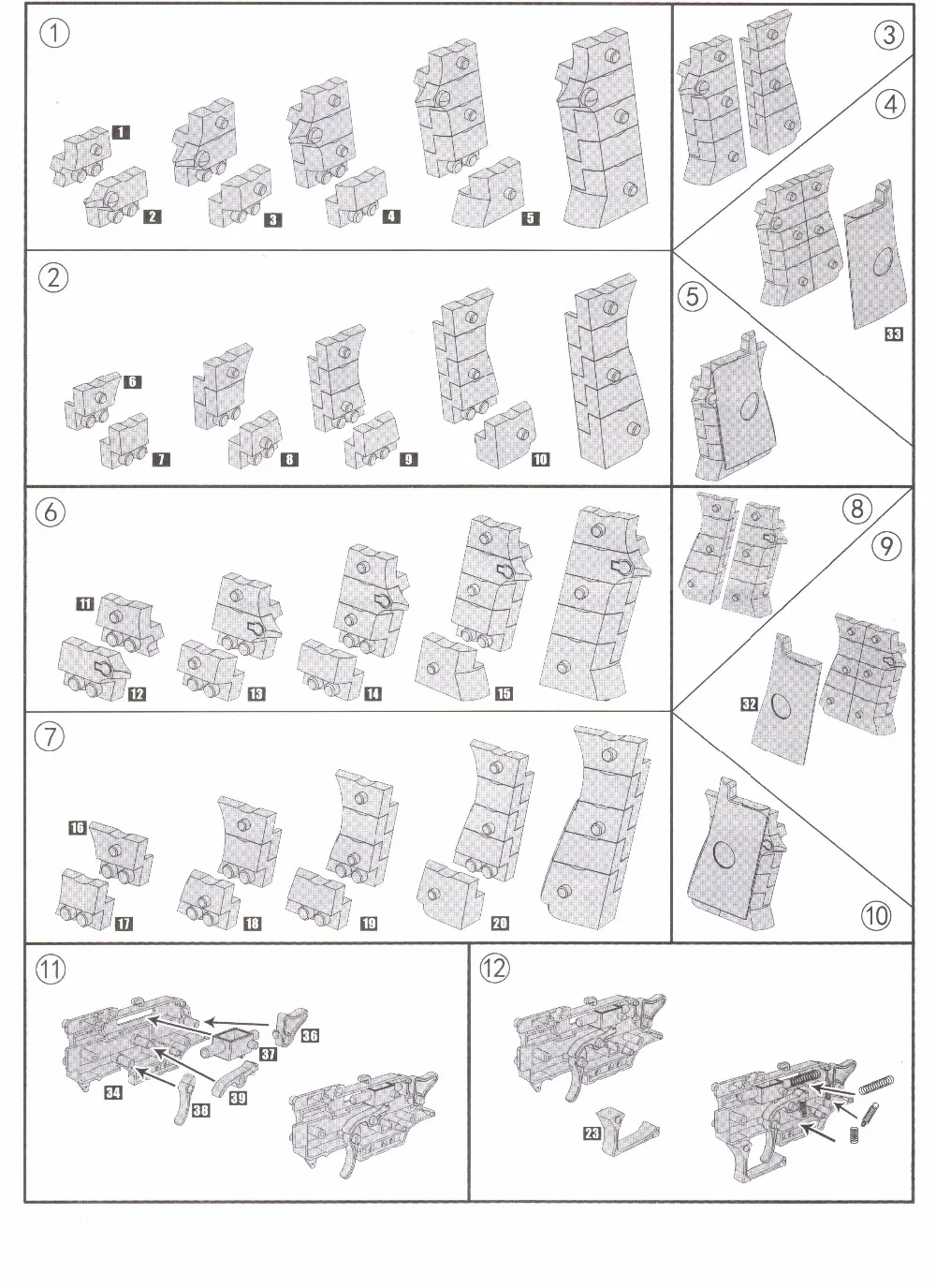 DIY строительные блоки игрушки оружие пустыня Орел и Беретта револьвер wtih пуля