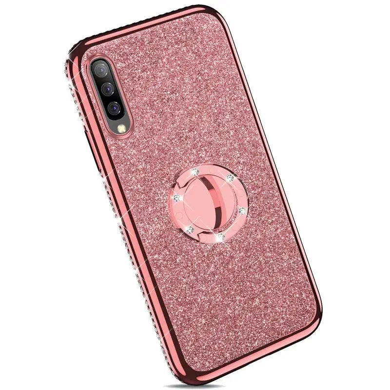 Мягкий чехол с блестками для huawei P20 P30 mate 10 20 30 Lite Pro P Smart Plus Honor 10i 20i 7X8X10 Lite Y6 Y9 кольцевой автомобильный держатель