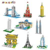 mini building blocks world famous city architecture model educational mini bricks compatible with brands toys for children gifts