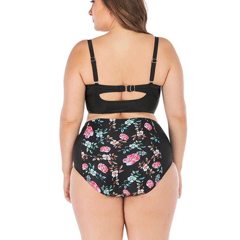 Женский комплект бикини из двух предметов большого размера Ретро пляжный