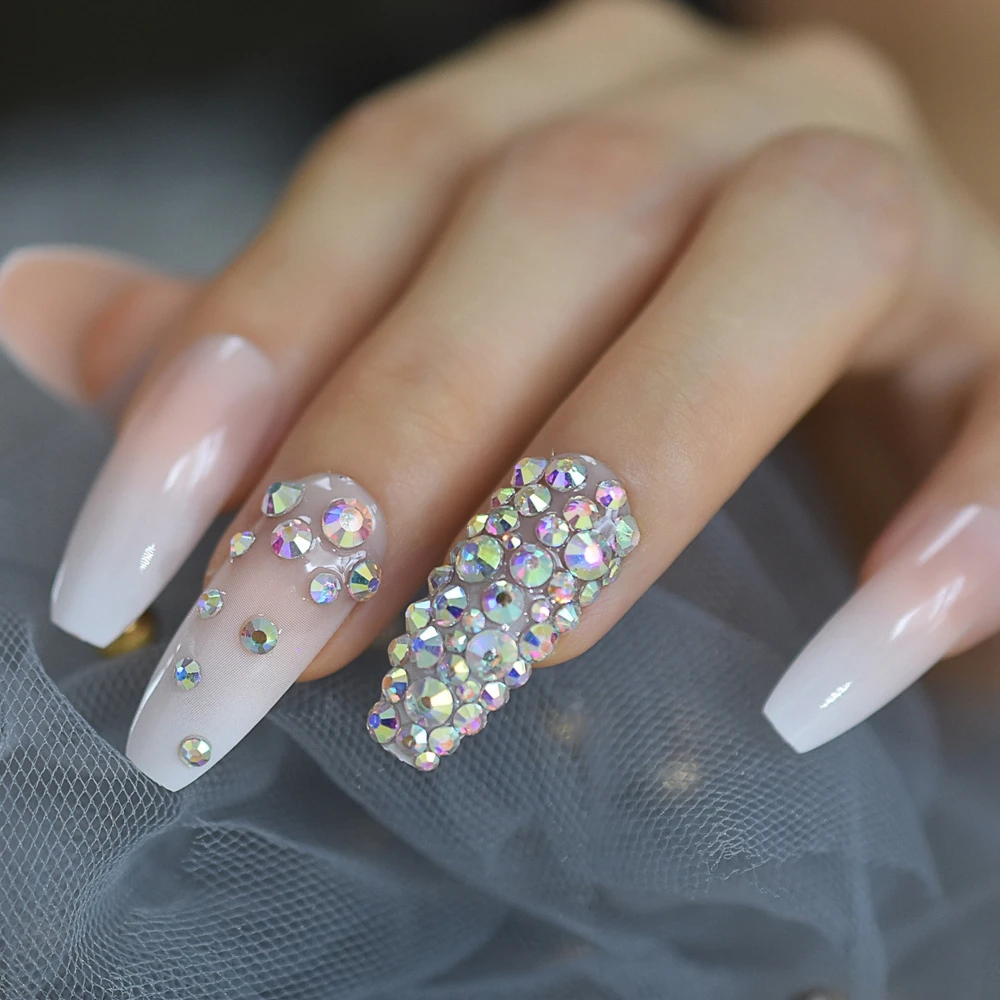 On False Nails Extra Long Natural Coffin Uv Fake Fingers Nail