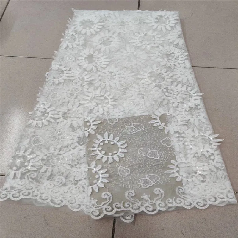 2020 африканская сетчатая кружевная ткань высокое качество элегантные белые