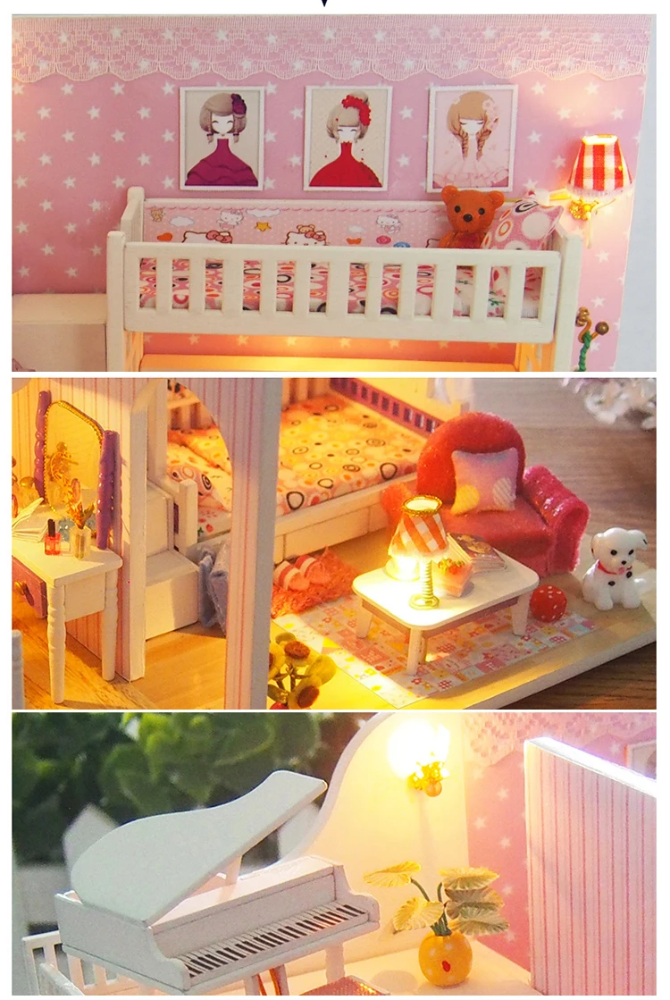 Кукольный домик Cutebee миниатюрная мебель кукольный домик Сделай Сам миниатюрные домики комната коробка театральные игрушки для детей DIY кукольный домик Njxw-B