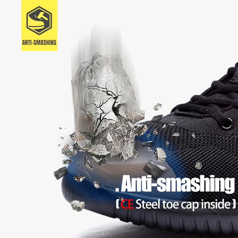 LARNMERN/Мужская Рабочая защитная обувь со стальным носком дышащая легкая с защитой