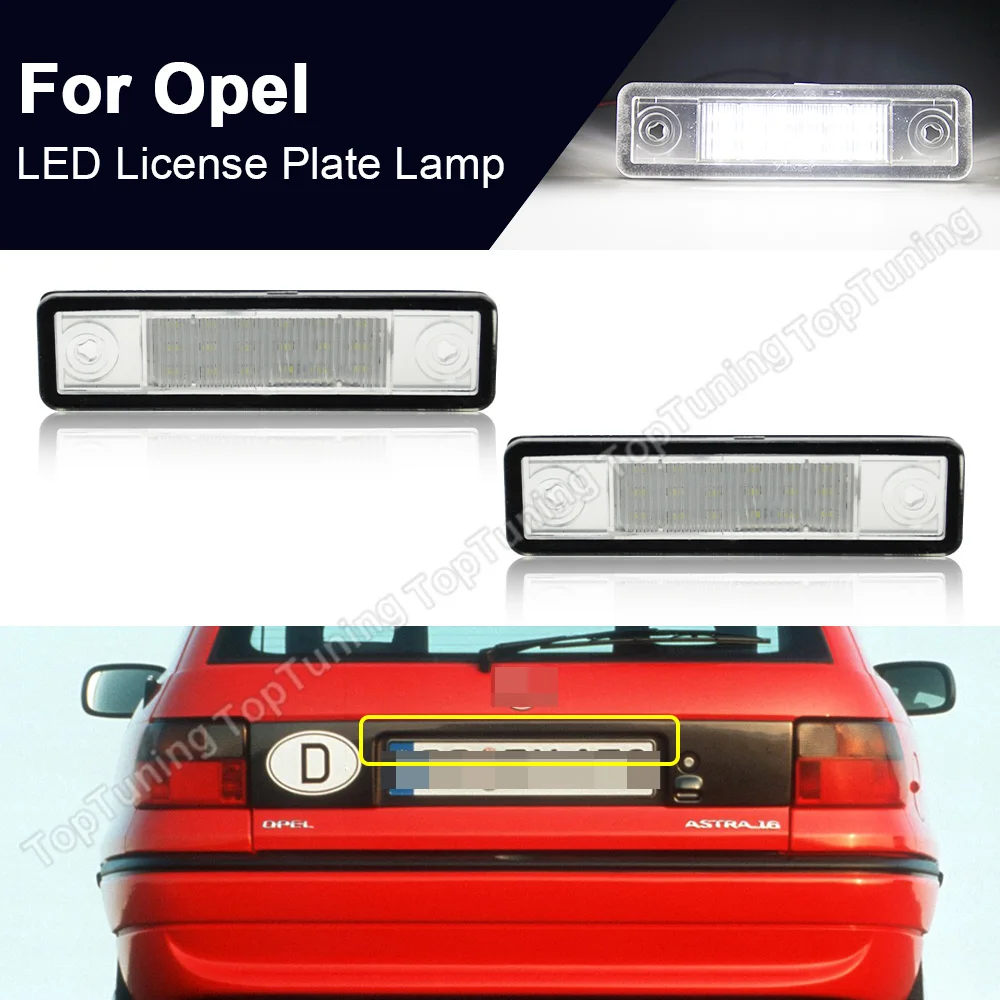 

2PCS LED Licence Lamp For Opel Corsa B 93-00 Omega A 86-94 B 94-03 Vectra B 95-03 Zafira A 99-05 Car Number Plate Light