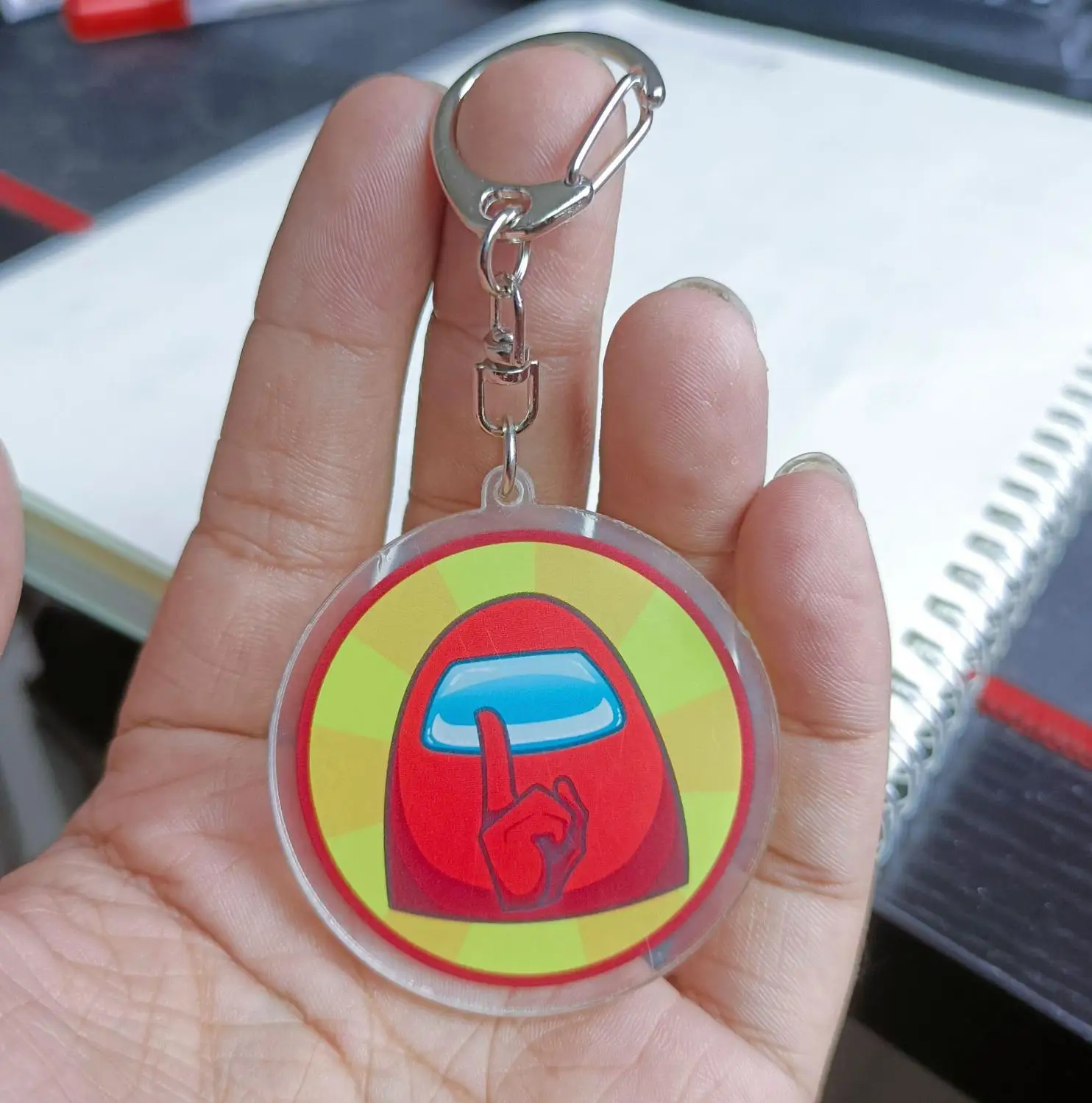 

Hot Games Among Us Game Keychain Acrylic Colourful Keychains For Car Bag Keyrings Decoration Accessories 2020 New Charm Gift Hot