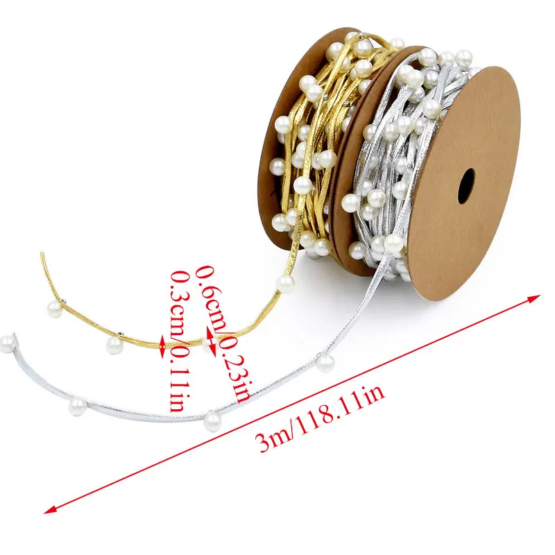 Рождественская имитация жемчуга атласная лента креативная елка Сделай Сам С