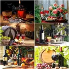 Картина по номерам GATYZTORY, красное вино, фрукты, рисование на холсте, ручная роспись, искусство, подарок, DIY картины по номерам, наборы для дома Dec