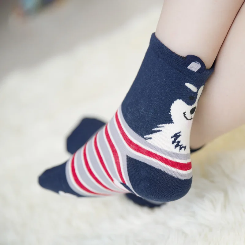 Милые Женские Длинные Носки с рисунком собаки Харадзюку хипстерские носки для
