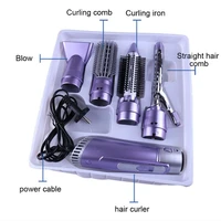 professional 4 in 1 multifunction hair dryer curler curling straightener comb iron brush electric styling tools