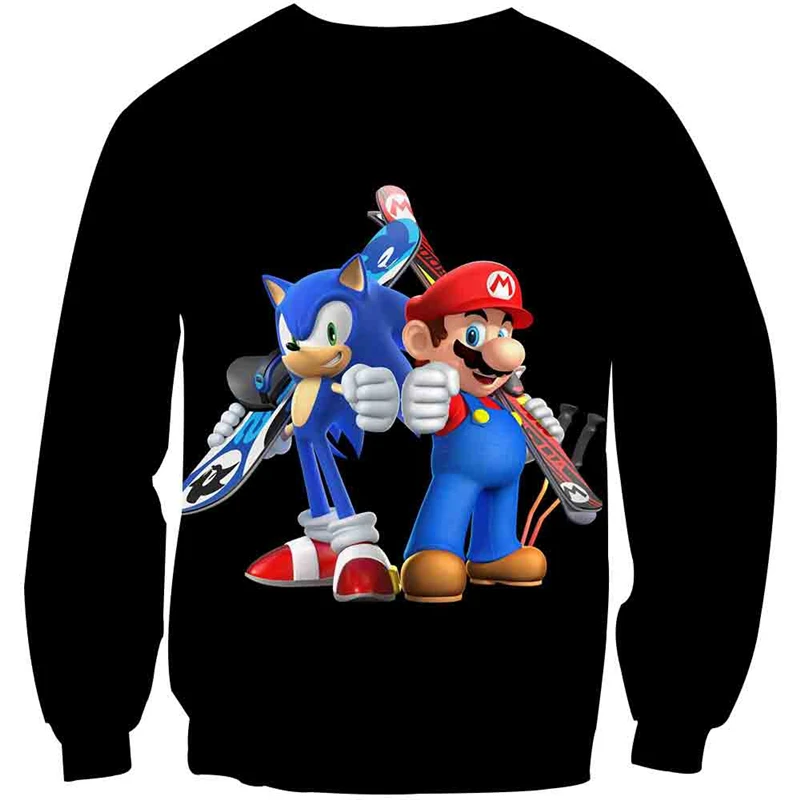 

Sonic Figures Serie 3D Print Boys Long Sleeve Sweatshirt Cool Anime Sonic Shadow Tails Characters Figure Children O-neck Hoodies