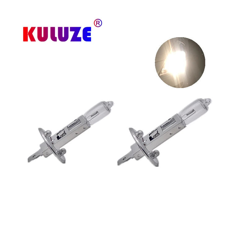 2PCS H1 12V 55W Universal Auto Car Headlamp Bulb 3200K Automobiles Quartz Halogen Headlight Light Lamp fog lamp High Beam