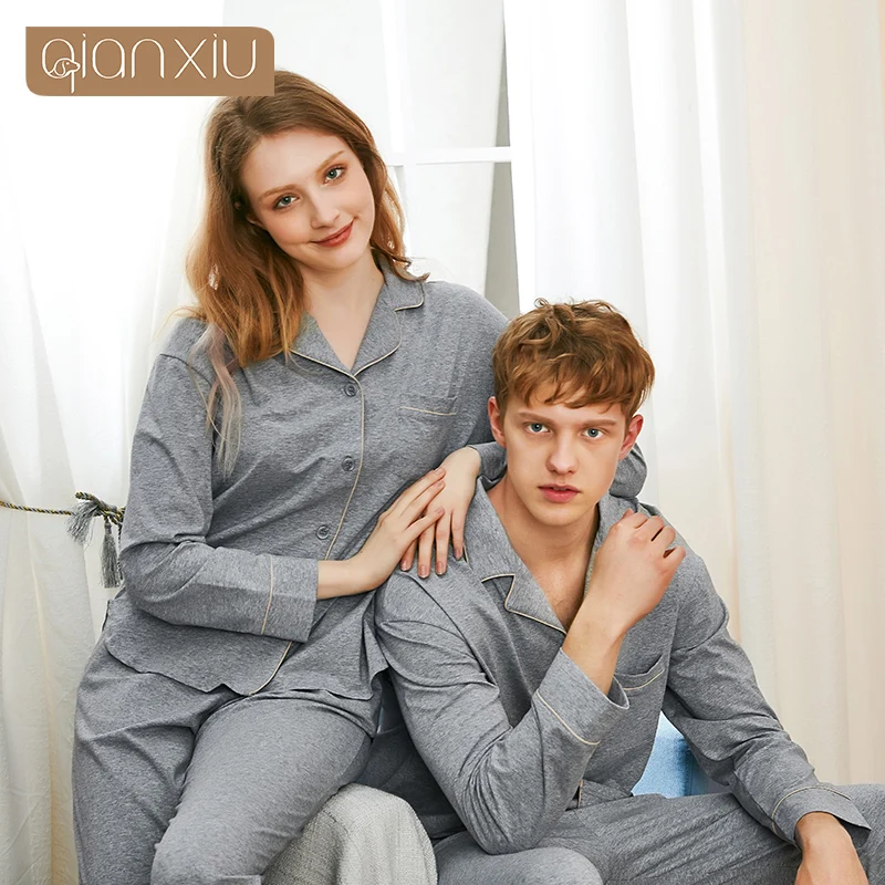 Qian Xiu осень 2019 пара новый мужской открытый лацкан с длинными рукавами удобный