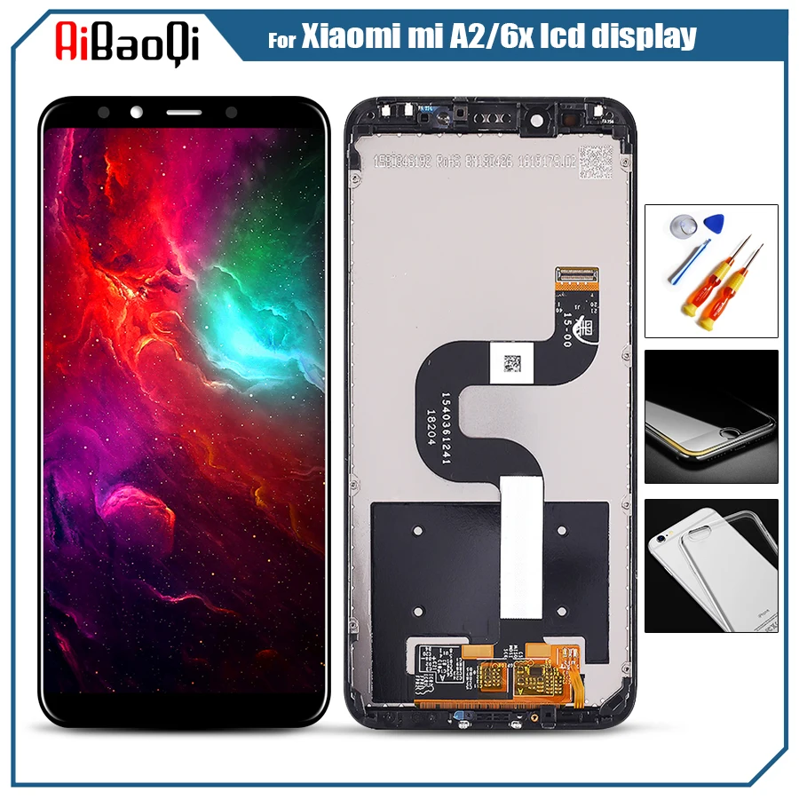 Оригинальный ЖК экран для xiaomi Mi A2 5 99 дюйма сенсорная панель дигитайзер 6X дисплей