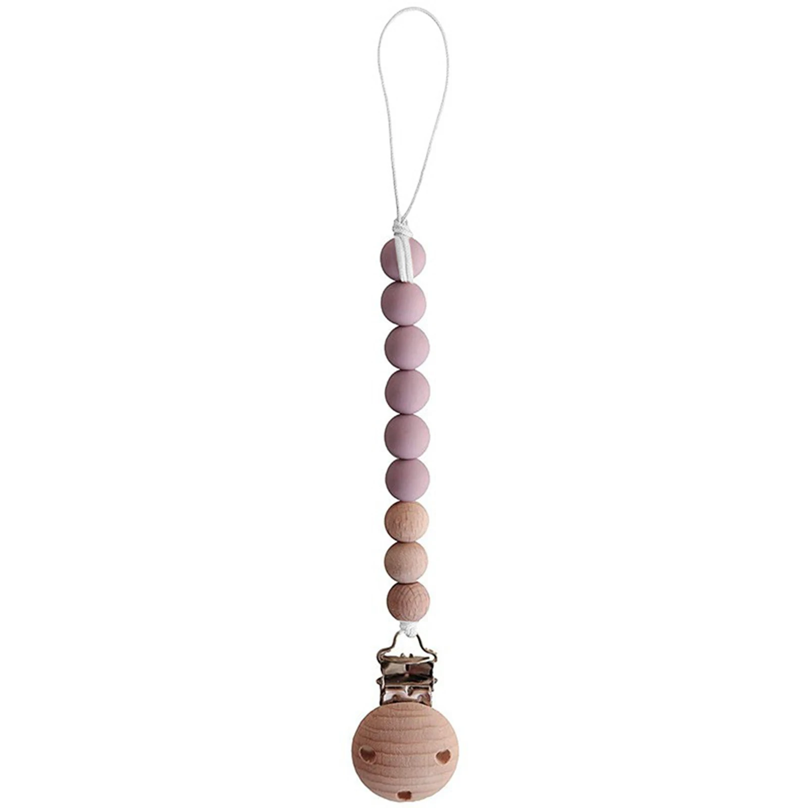

2 In 1 Design Silicone Pacifier Clip Teething Beads Durable And Lightweight For Baby Soothie Teether Easy To Clean And Storage