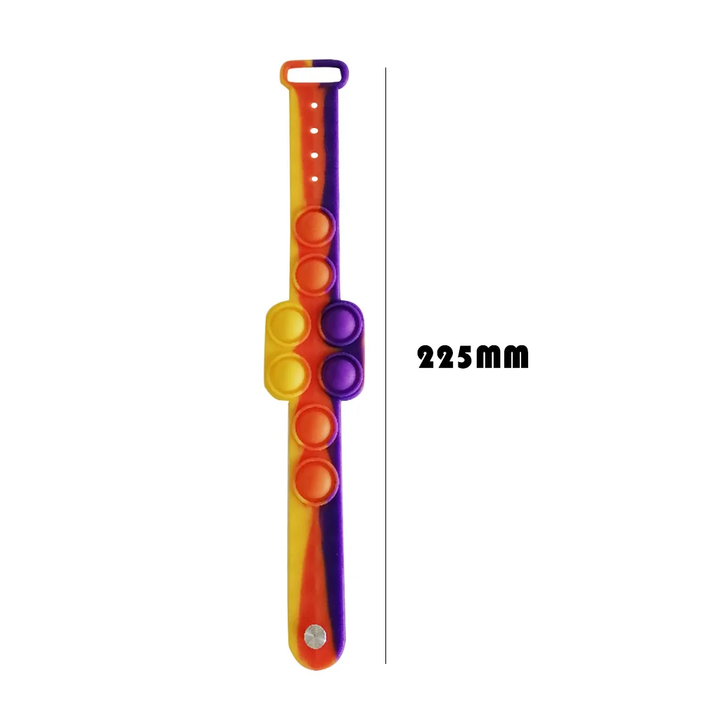 Pulsera de descompresi&oacute;n de burbujas de arco&iacute;ris para ni&ntilde;os y adultos, juguete sensorial de pulsera burbuja, juguete educativo-5