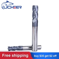 ucheer 1pcs hrc45 2 flute 346mm cutting cnc tools alloy carbide milling tungsten steel cutter end mill machine router bit
